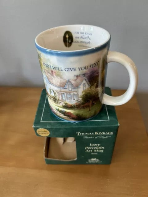 Thomas Kinkade Home Is Where The Heart Is Coffee Mug Lighthouse 3 3/4" tall