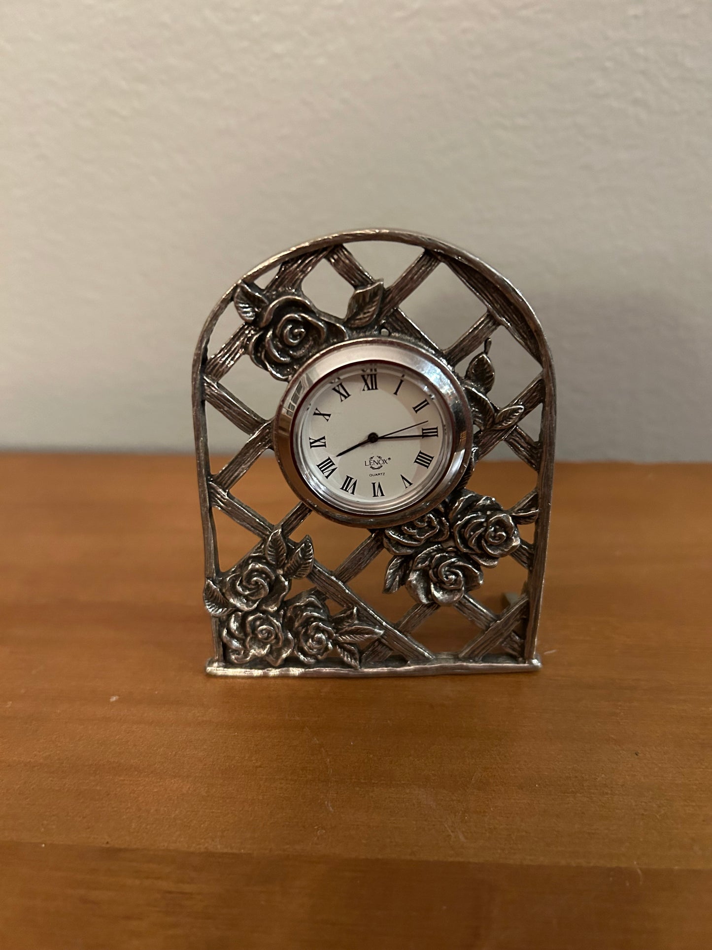 Kirk Steiff Pewter Quartz Miniature Mini Clock