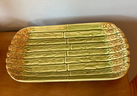 Bordallo Pinheiro Portugal Asparagus Plate Vintage 12” X 6.5”