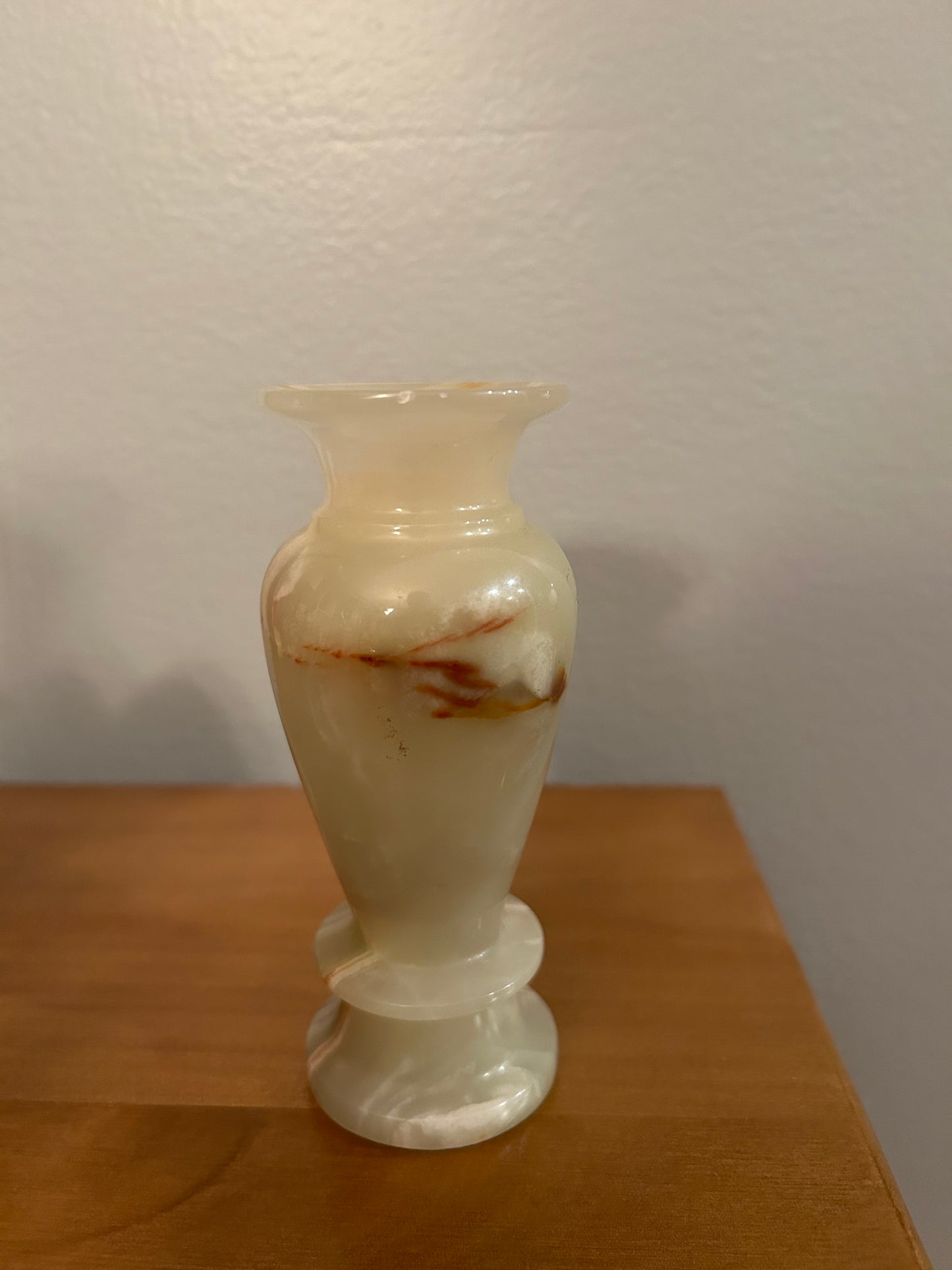 Firoza Onyx Stone Hand Carved  Vase, 5” Pakistan