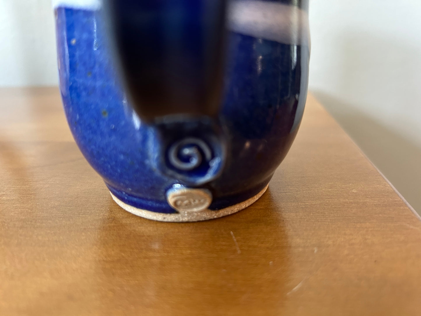 Hand Thrown Pottery Mug Cobalt Swirl