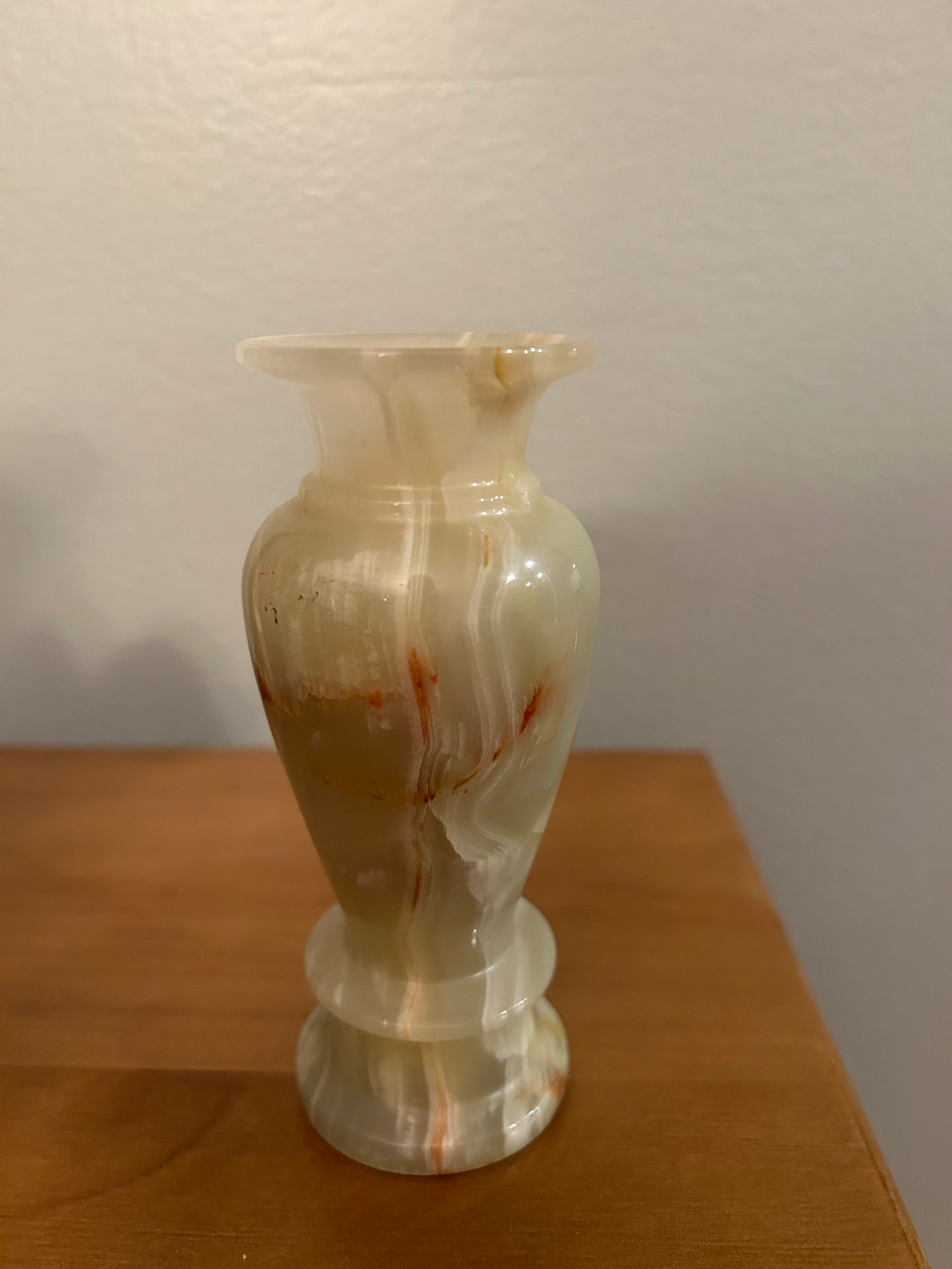 Firoza Onyx Stone Hand Carved  Vase, 5” Pakistan