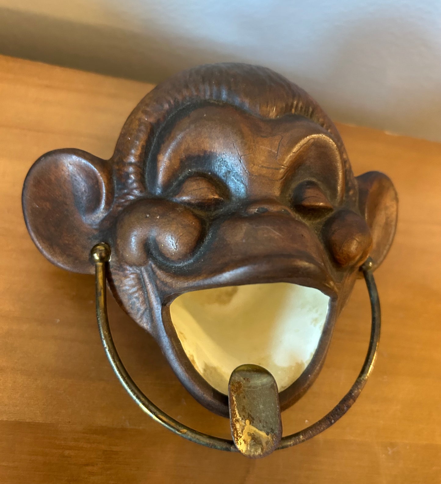 Vintage 1960 Treasure Craft Monkey Head Ceramic Ashtray