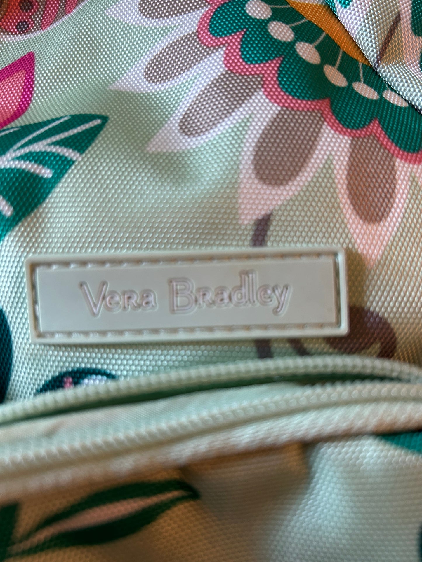 Vera Bradley Reactive Mint Green Floral Sling backpack