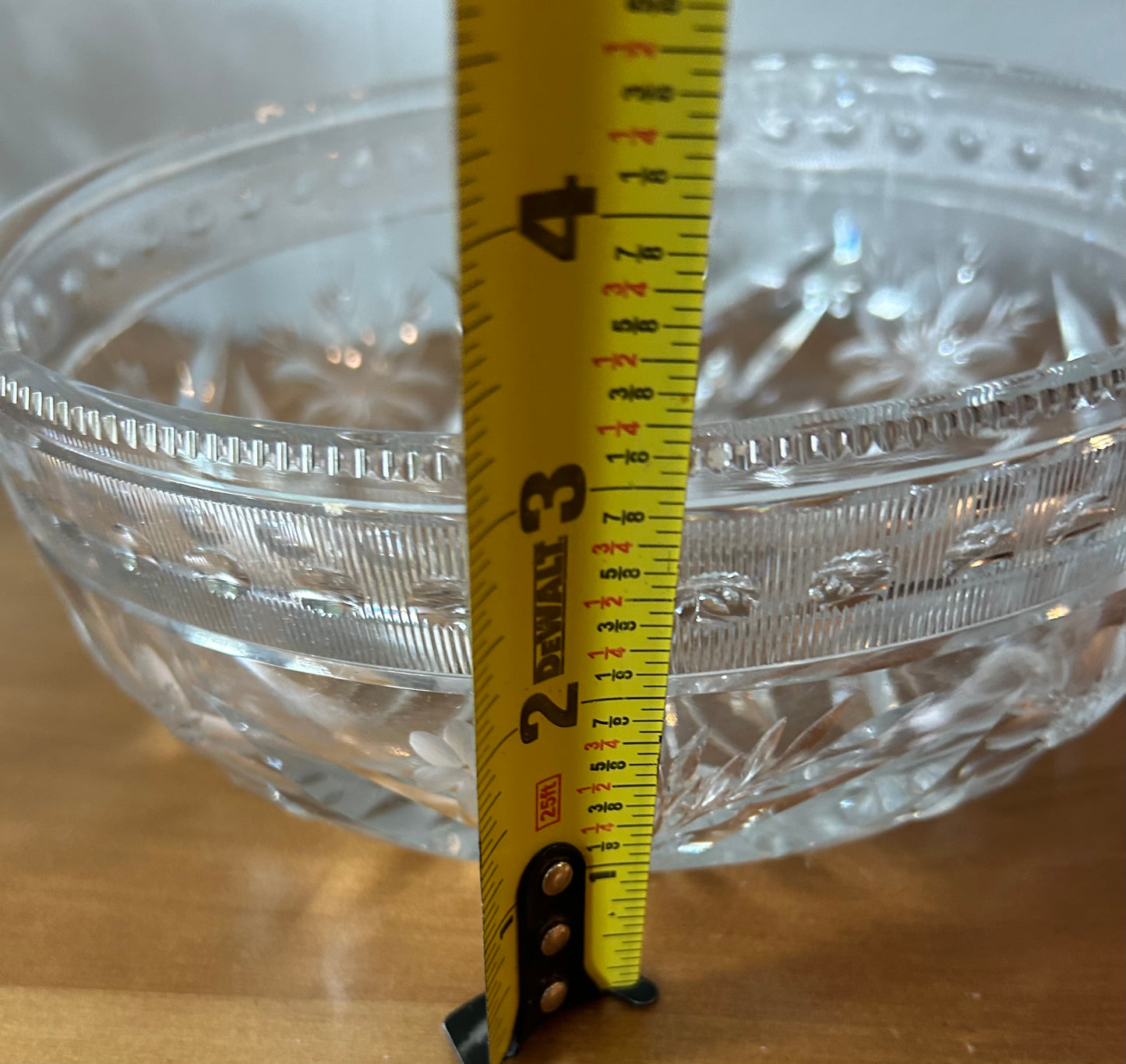 American Brilliant Period Cut Glass bowl ABP Antique Floral WHEEL CUT