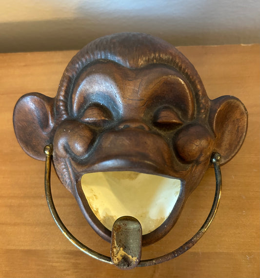 Vintage 1960 Treasure Craft Monkey Head Ceramic Ashtray