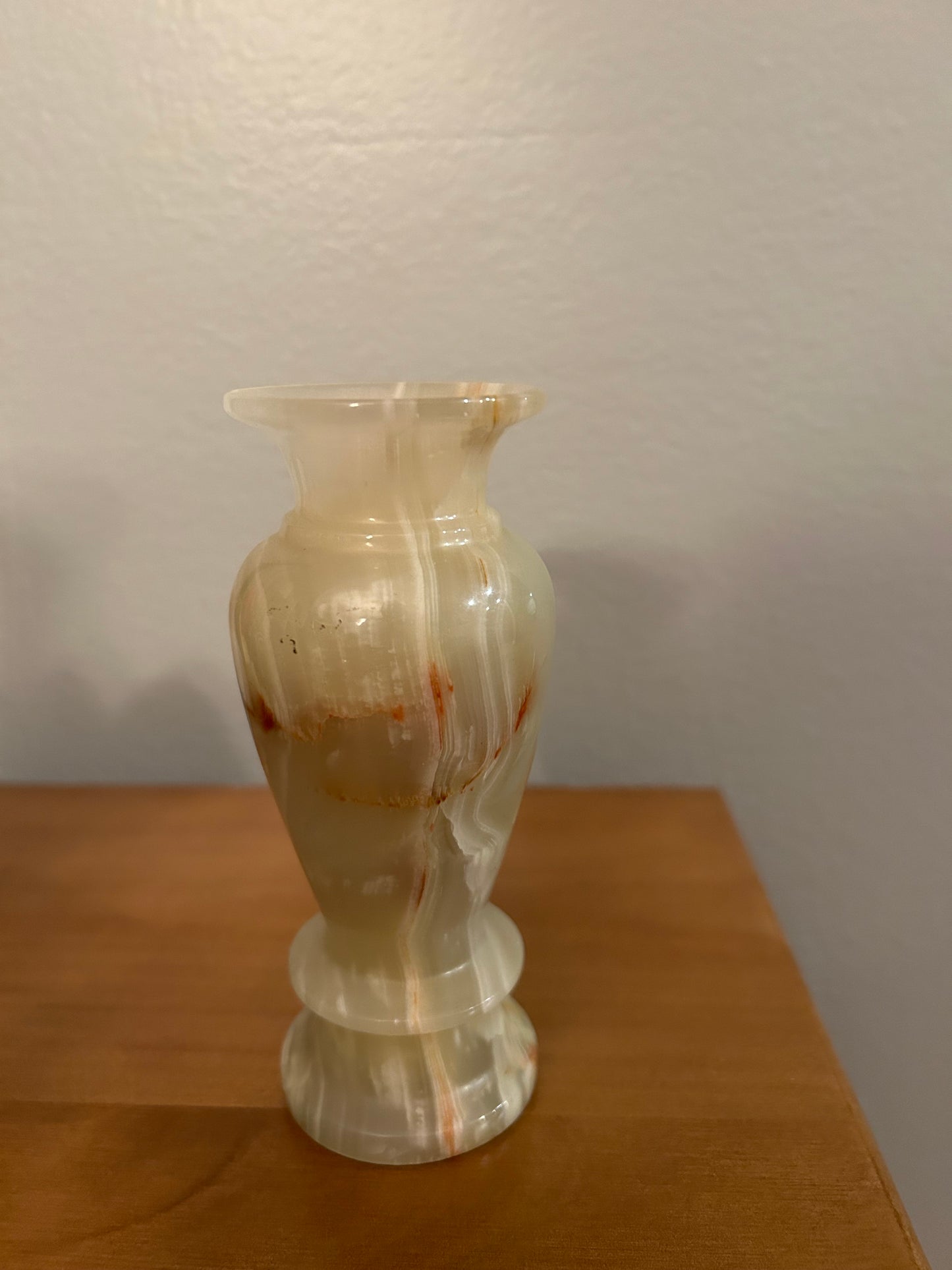 Firoza Onyx Stone Hand Carved  Vase, 5” Pakistan