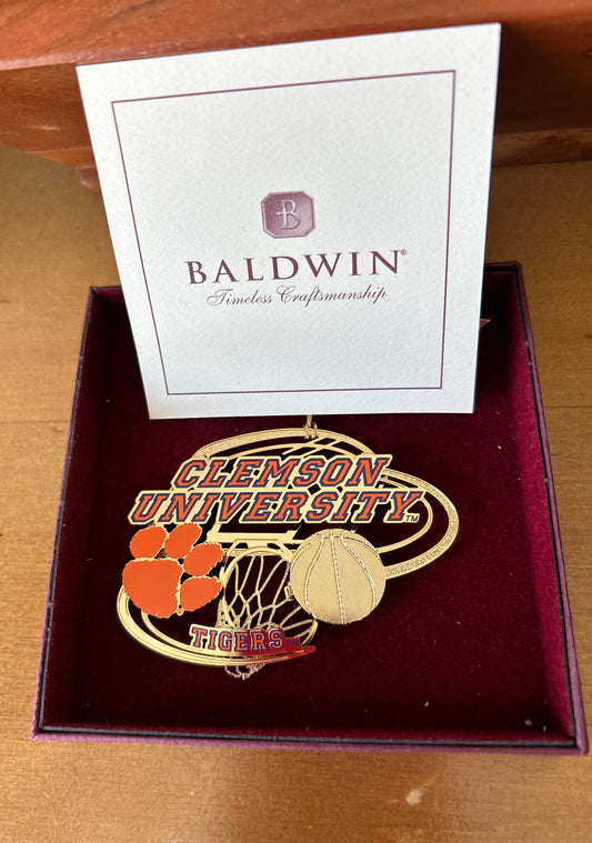 Baldwin Brass Clemson University BB Christmas Ornament