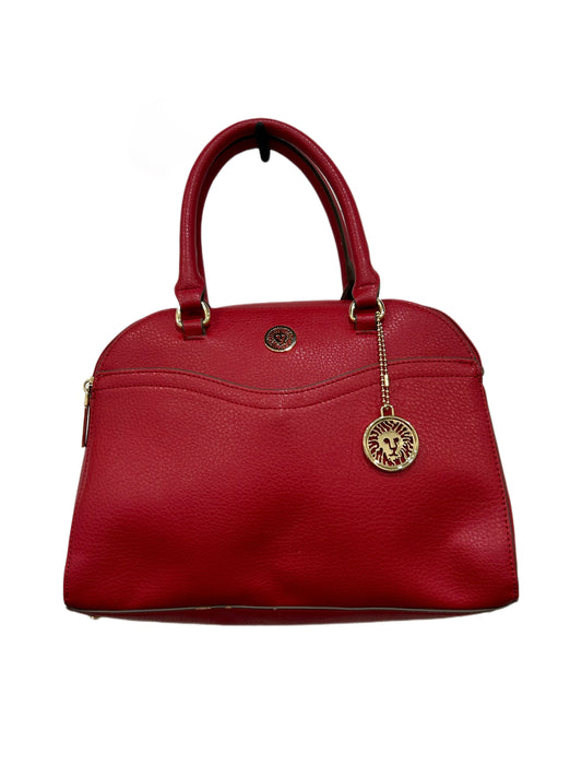 Anne Klein Signature Red Dome Satchel Double Handles