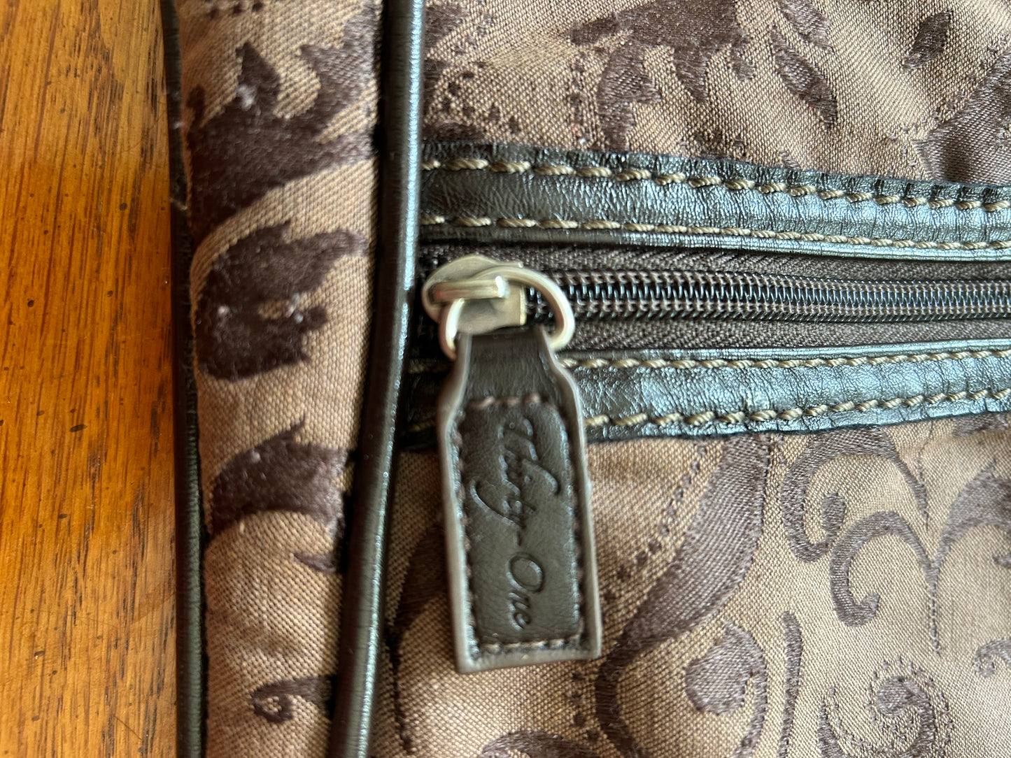 Thirty One Brown Jacquard Crossbody Purse