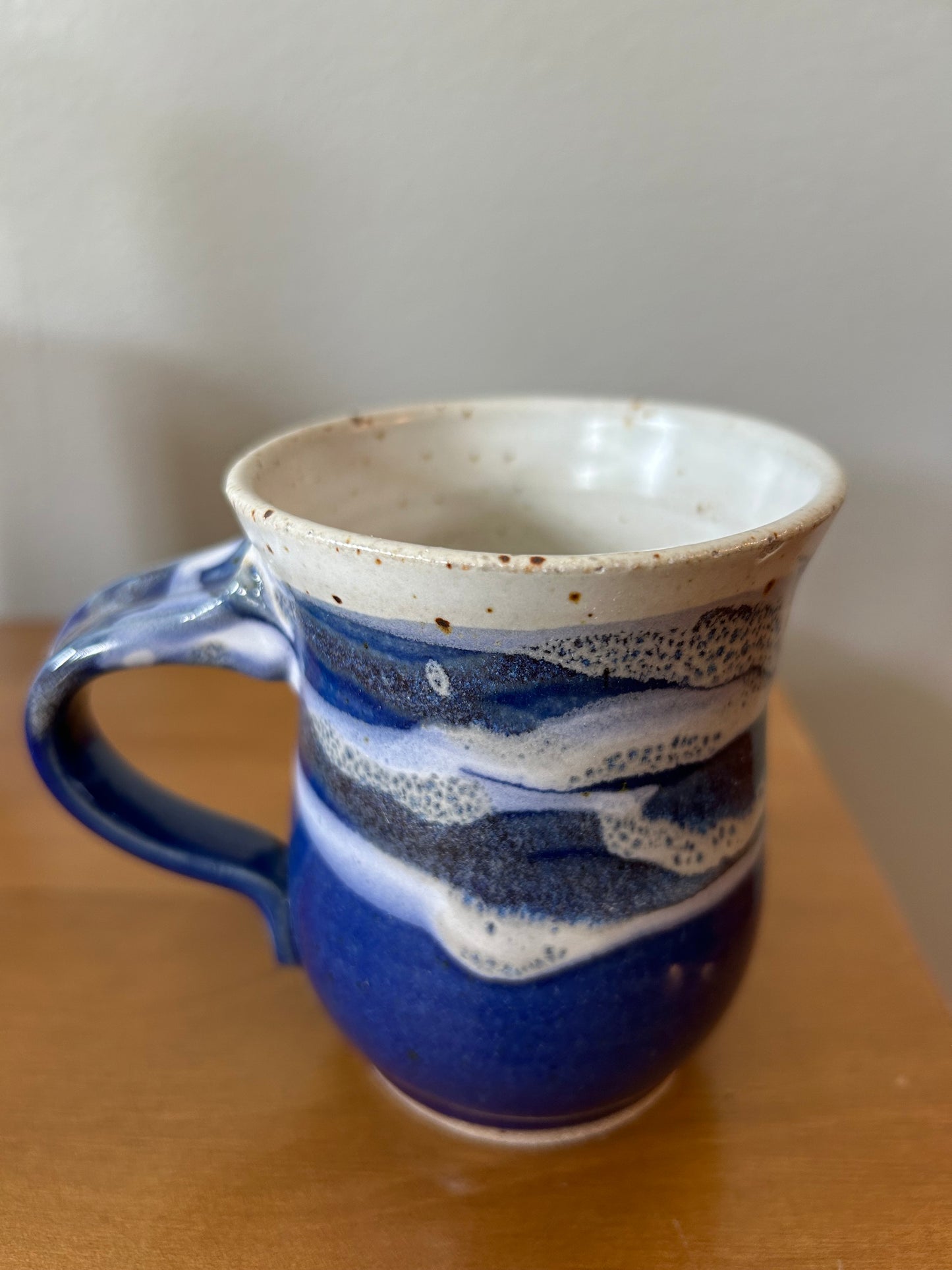 Hand Thrown Pottery Mug Cobalt Swirl