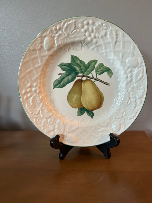 MIKASA English Countryside White Accent Salad Plate with Pear 8 1/4"