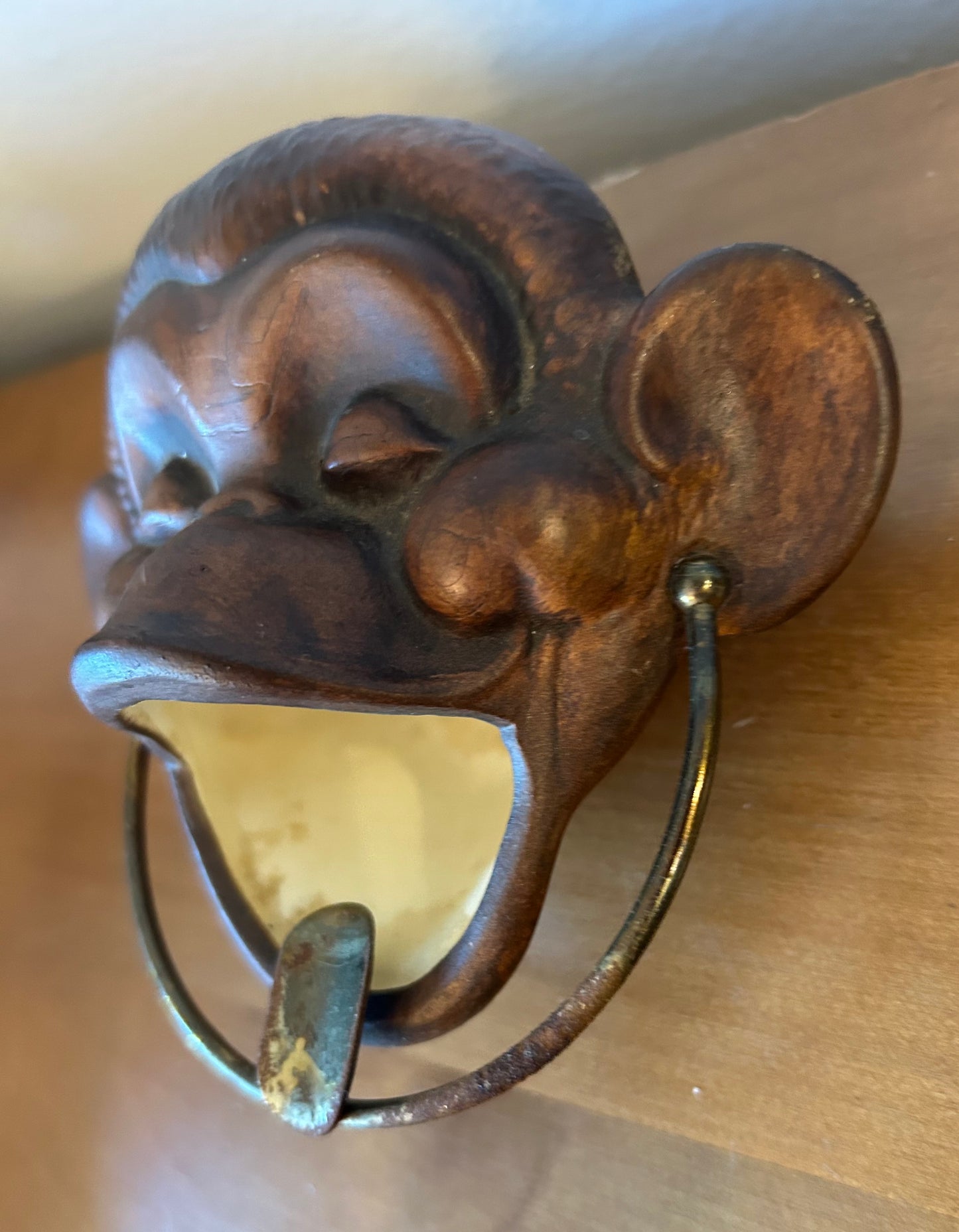 Vintage 1960 Treasure Craft Monkey Head Ceramic Ashtray