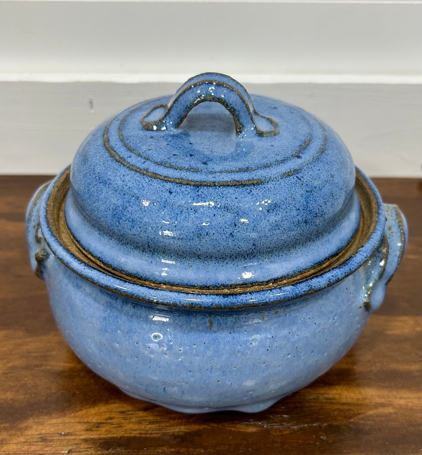 Hand Thrown, Studio Art Glazed Pottery, Bowl With Lid