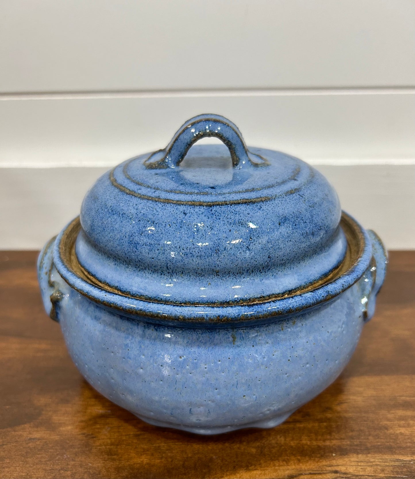 Hand Thrown, Studio Art Glazed Pottery, Bowl With Lid