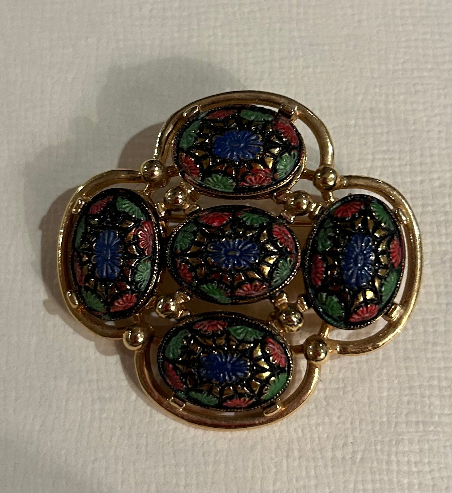 VINTAGE JULIANA FOR SARAH COVENTRY MOROCCAN MATRIX MALTESE CROSS BROOCH