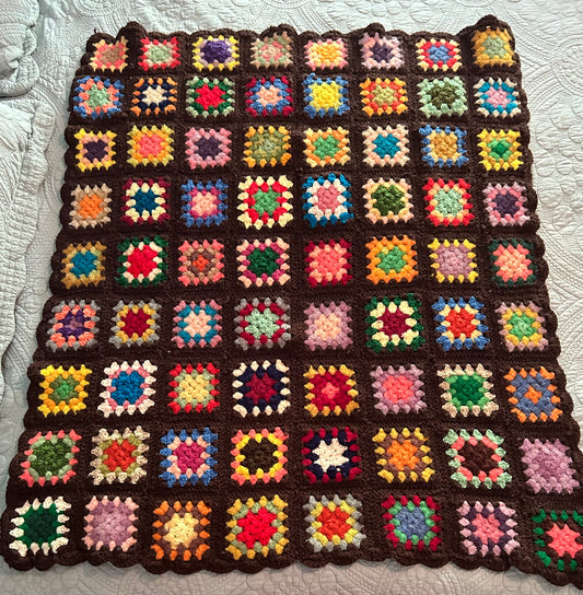 Vintage Afghan Throw 42x36