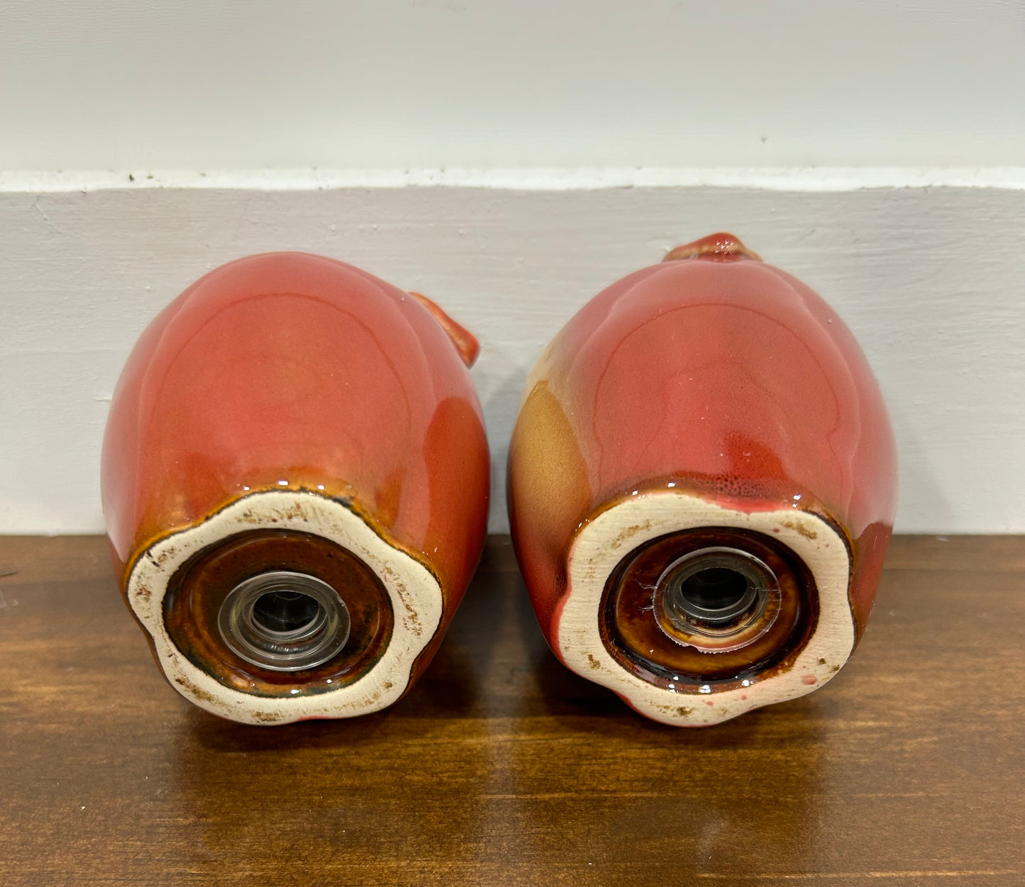 Ceramic Apple Salt And Pepper Shakers with Stoppers