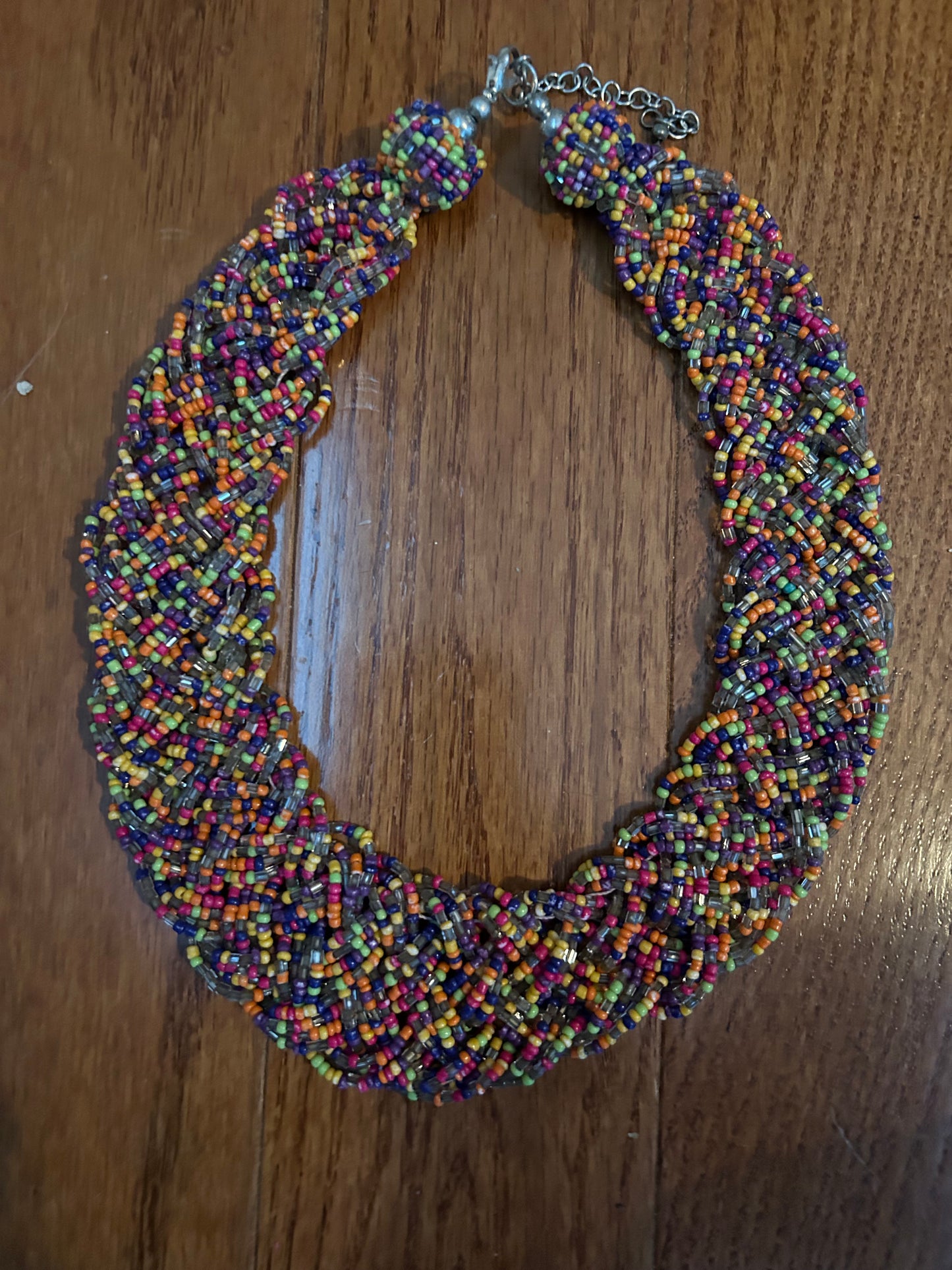 Vintage Seeded Bead Bib Necklace