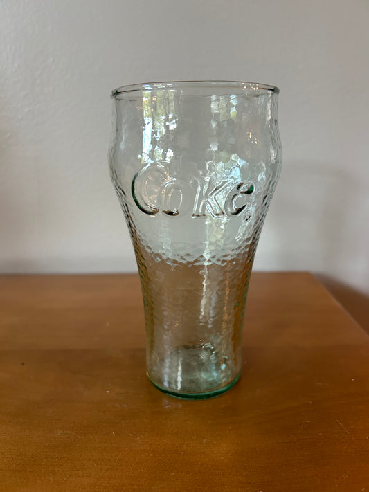 Vintage Coca Cola/Coke Pebbled Green Glasses 6” 16 oz