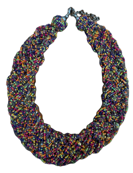 Vintage Seeded Bead Bib Necklace