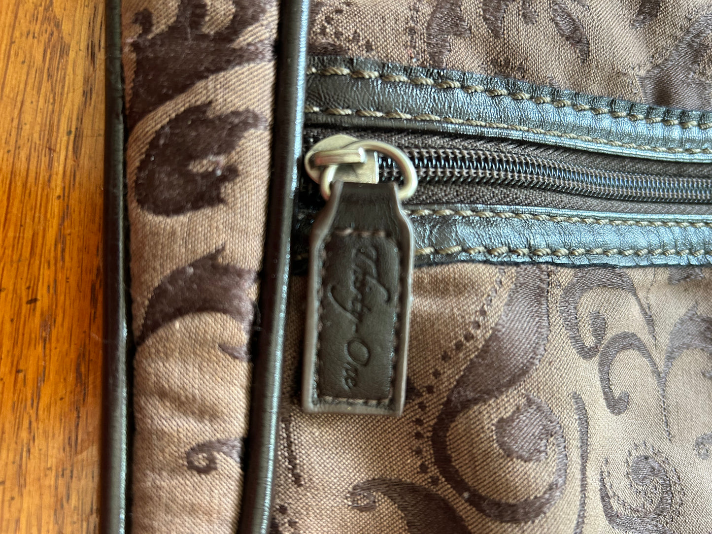 Thirty One Brown Jacquard Crossbody Purse