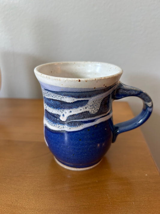 Hand Thrown Pottery Mug Cobalt Swirl