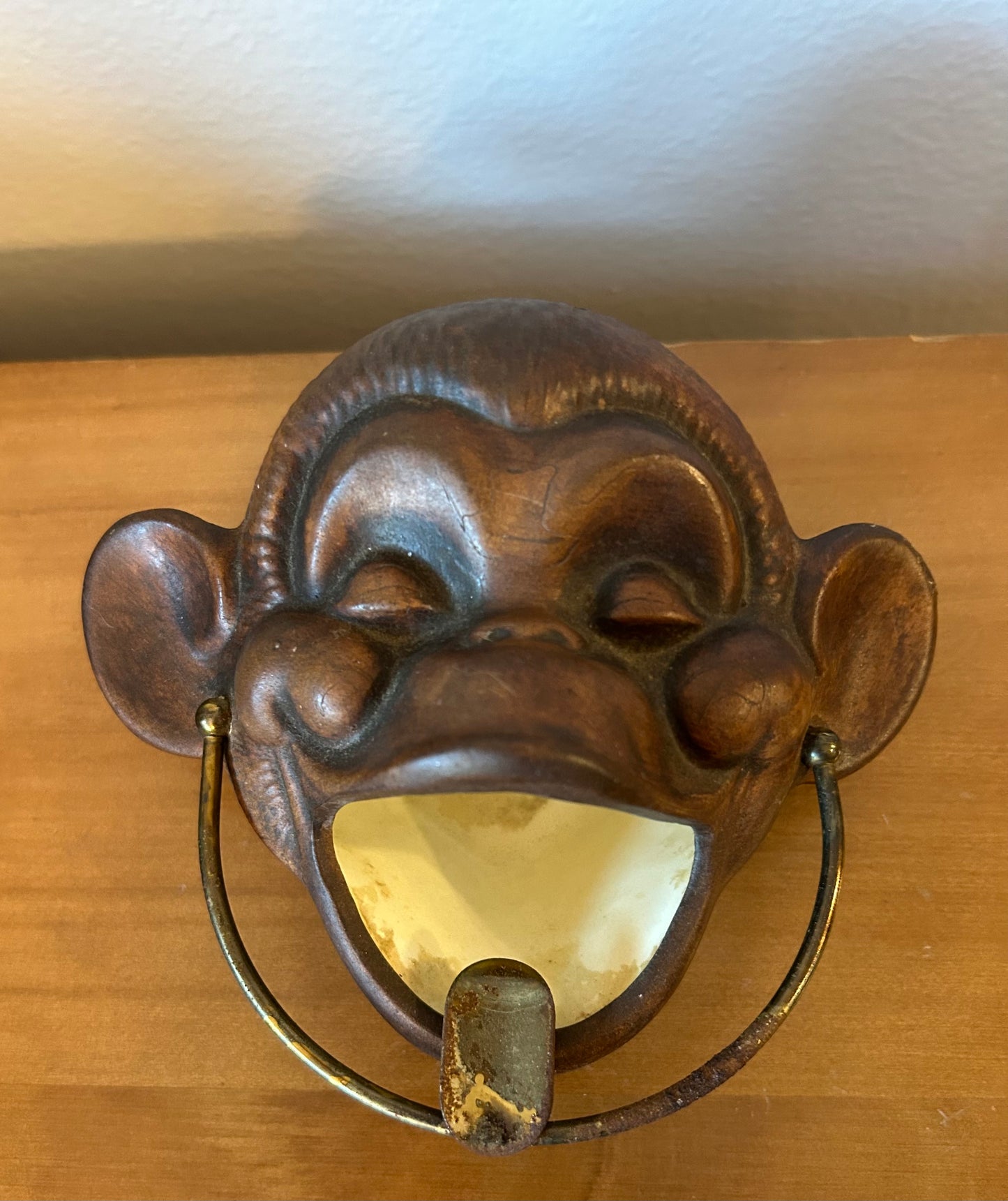 Vintage 1960 Treasure Craft Monkey Head Ceramic Ashtray