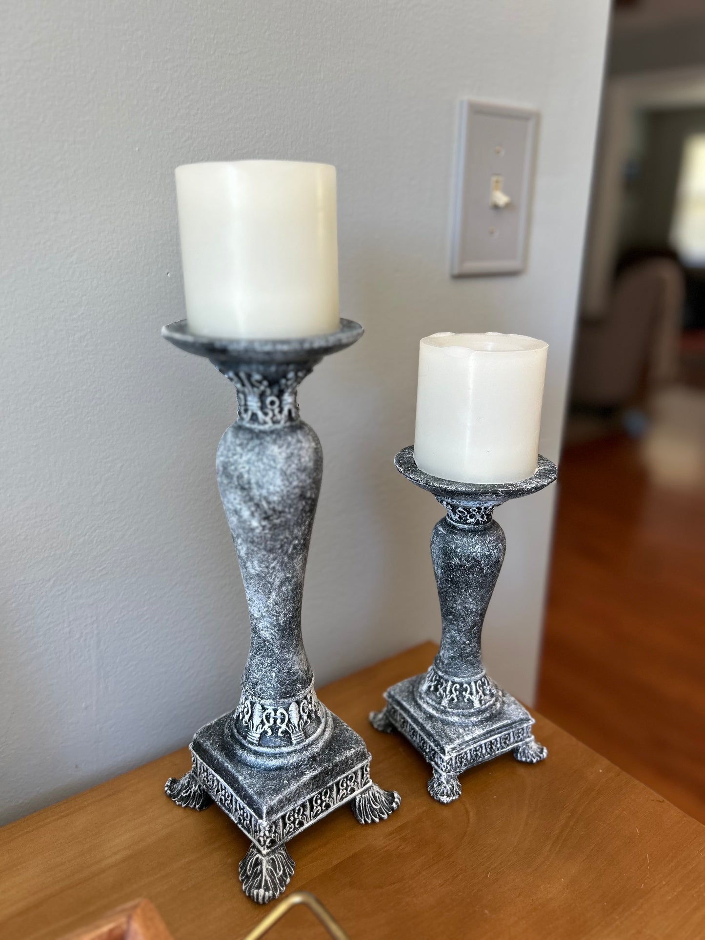 Resin Upcycled Candle Holders Hand Painted