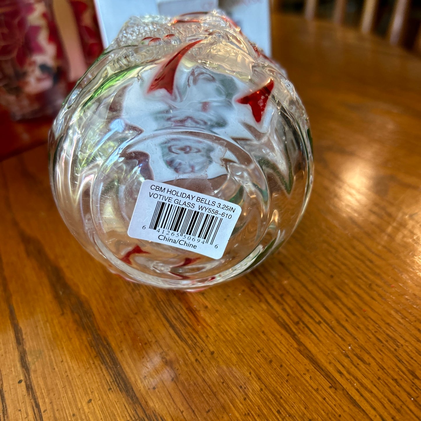 Celebrations By Mikasa Crystal Votive Candle Holder Christmas Holiday Bells 3.25