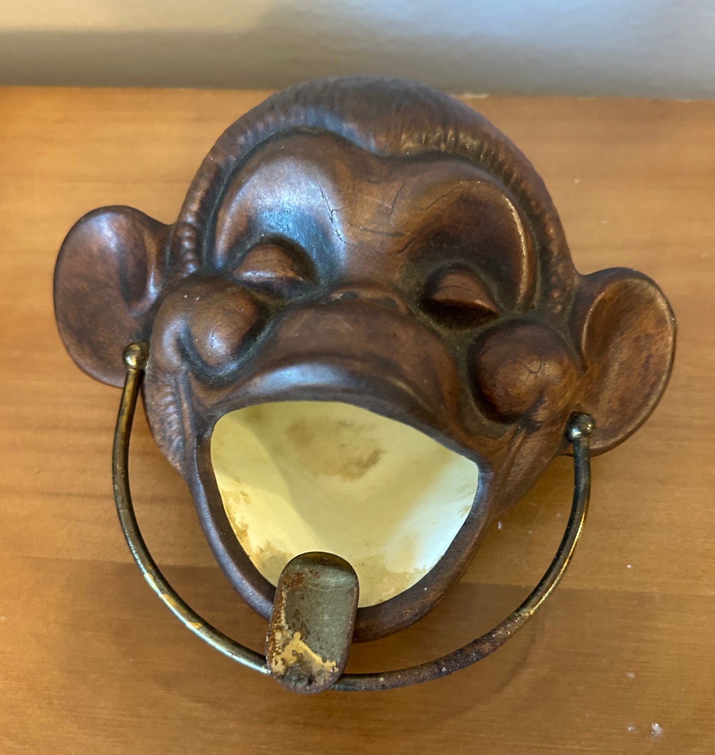 Vintage 1960 Treasure Craft Monkey Head Ceramic Ashtray