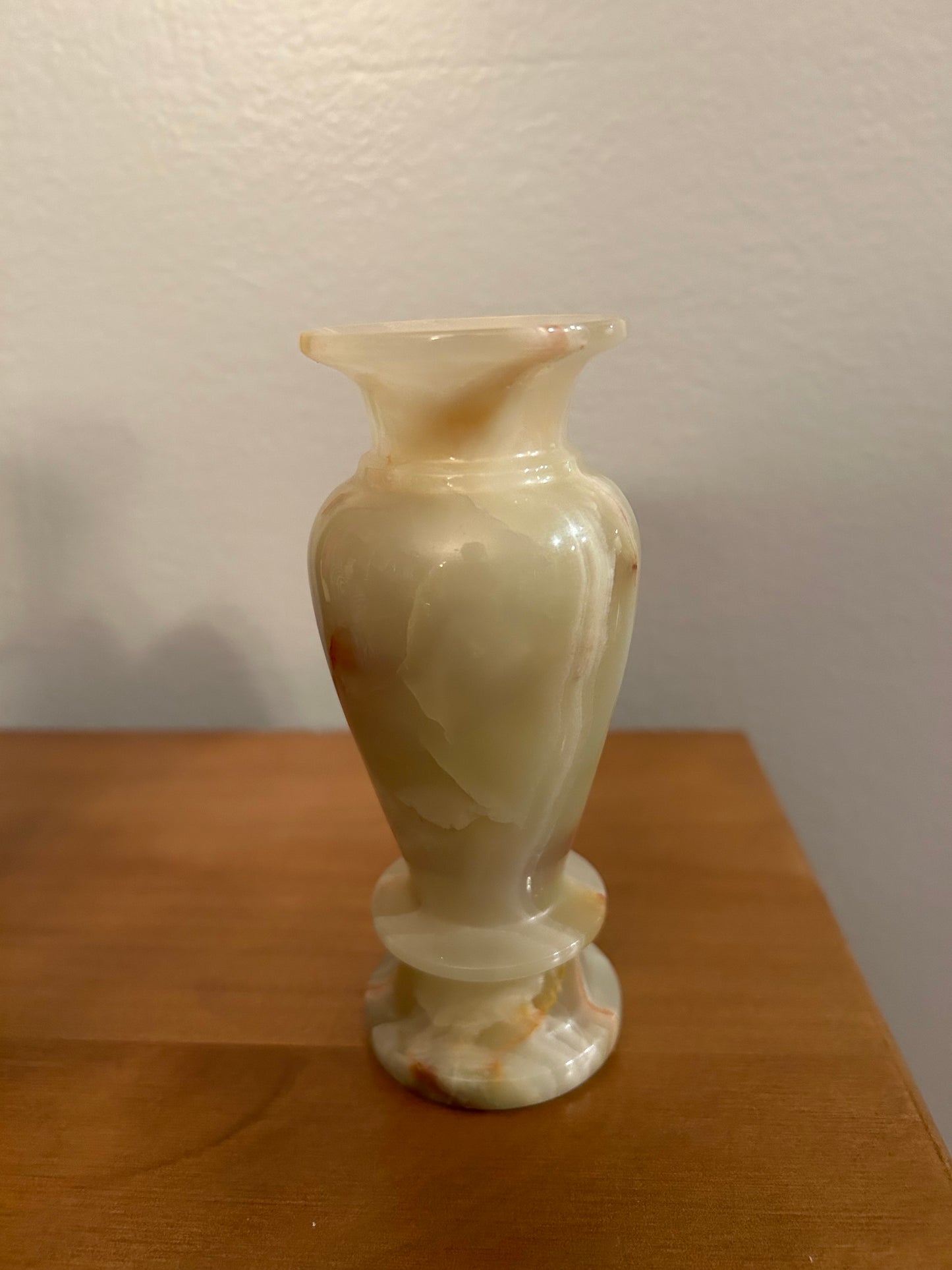 Firoza Onyx Stone Hand Carved  Vase, 5” Pakistan